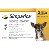 Simparica 5 мг. - дъвчащи таблетки за кучета с тегло 1.3 - 2.5 кг. / кутия 3 броя / /лекарства/